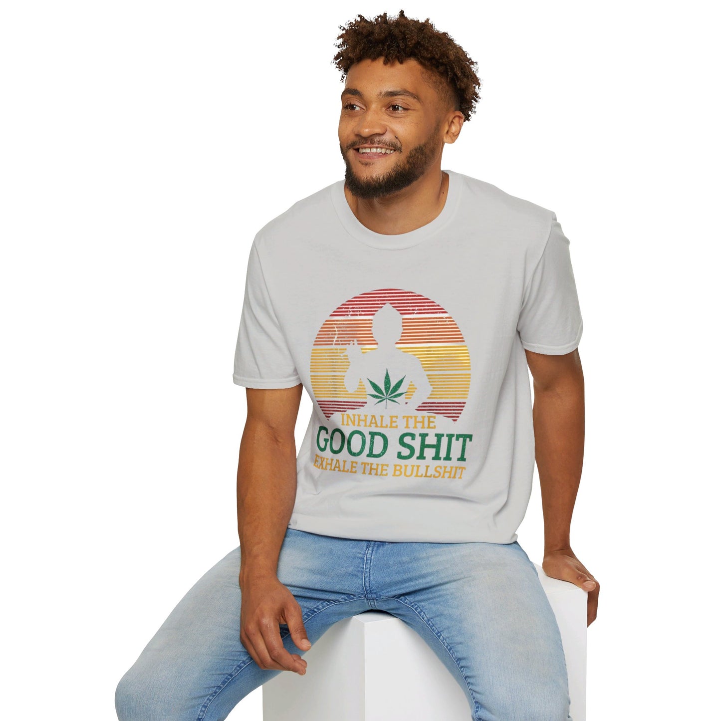 Inhale The Good Shit Exhale The Bullshit Monk Unisex Softstyle T-Shirt