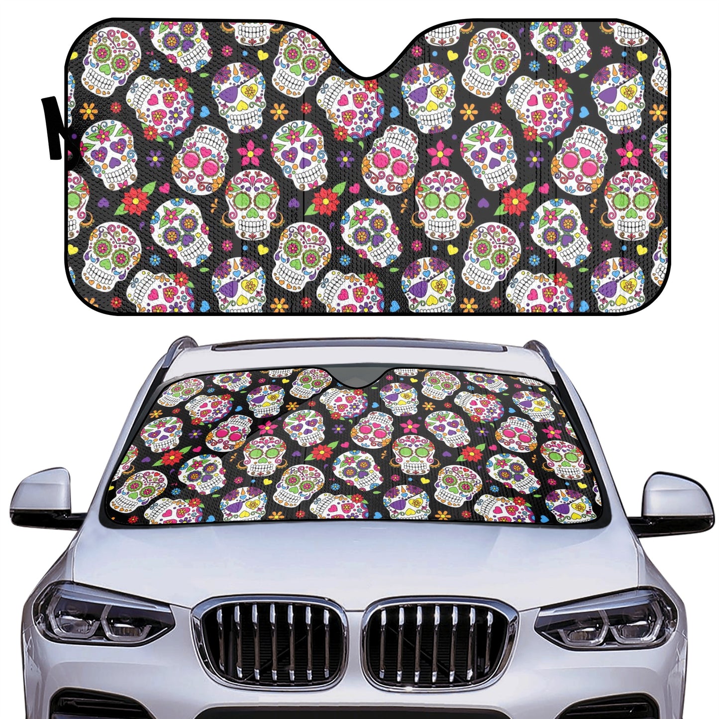 Sugar Skull Car Auto Sun Shade