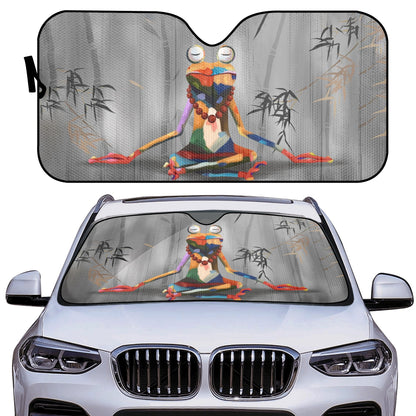 Meditating Frog Car Auto Sun Shade