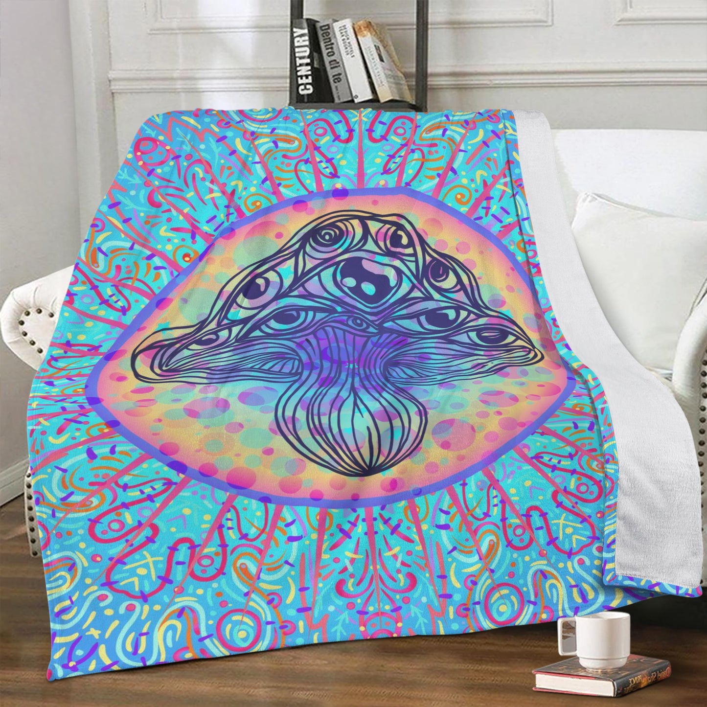 Mushroom Third Eye Fleece Blanket