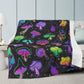 Neon Mushroom Fleece Blanket