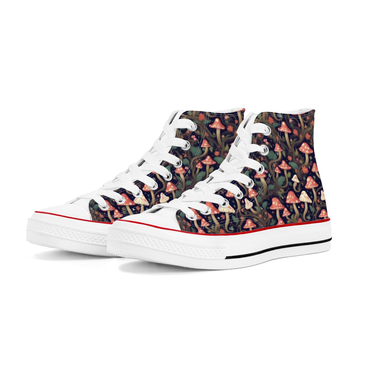 Woodsy Mushroom Womens Classic High Top Canvas Shoes