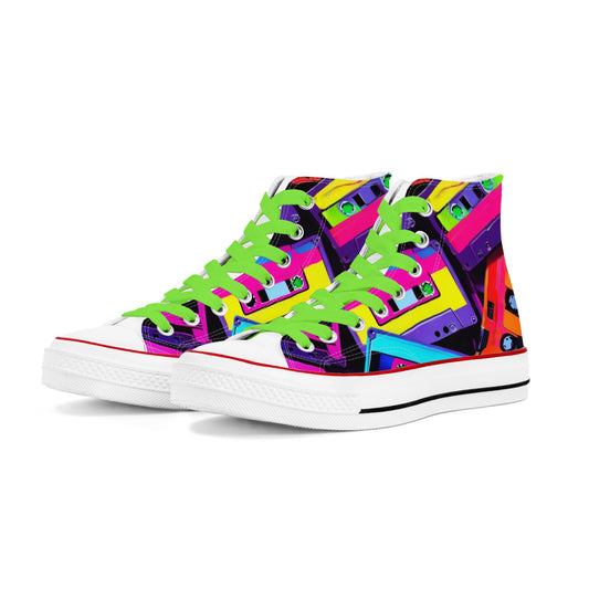 Neon 90s Mens Classic High Top Canvas Shoes