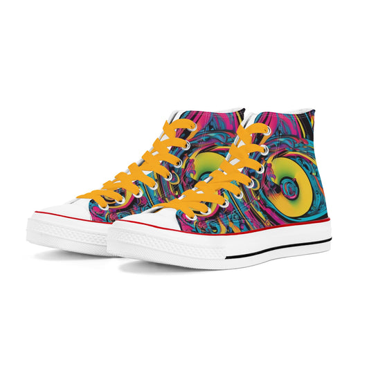 DJ Remix Mens Classic High Top Canvas Shoes