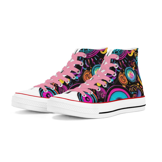 Album Cover Remix Womens Classic High Top Canvas Shoes