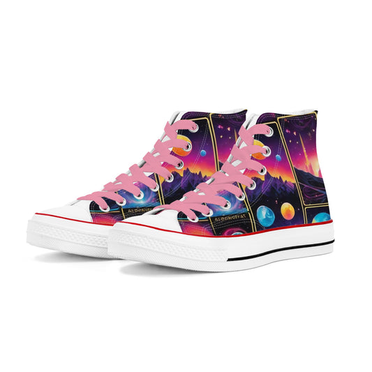 Galaxy Tarot Womens Classic High Top Canvas Shoes