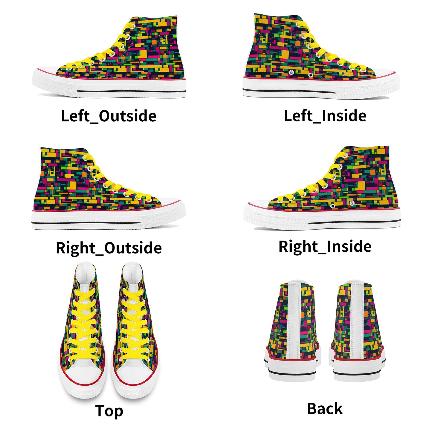 Tetris Mens Classic High Top Canvas Shoes