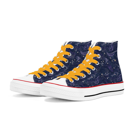 Starry Night Womens Classic High Top Canvas Shoes