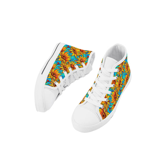 Sunflower Kids High Top Canvas Shoes