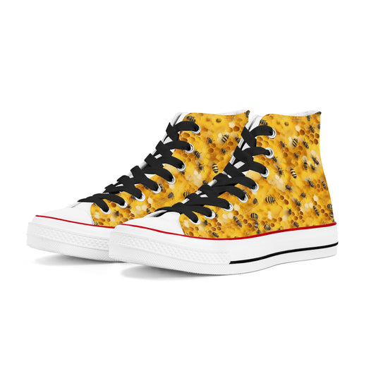 Honey Bee Mens Classic High Top Canvas Shoes