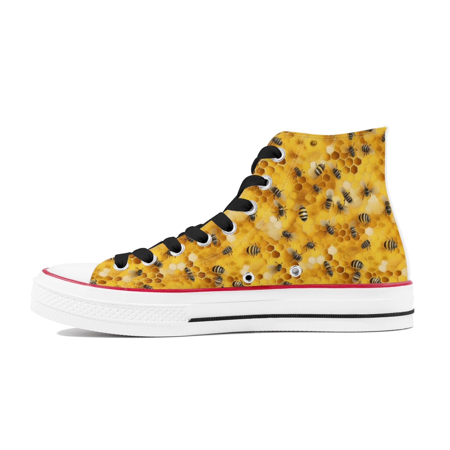 Honey Bee Mens Classic High Top Canvas Shoes