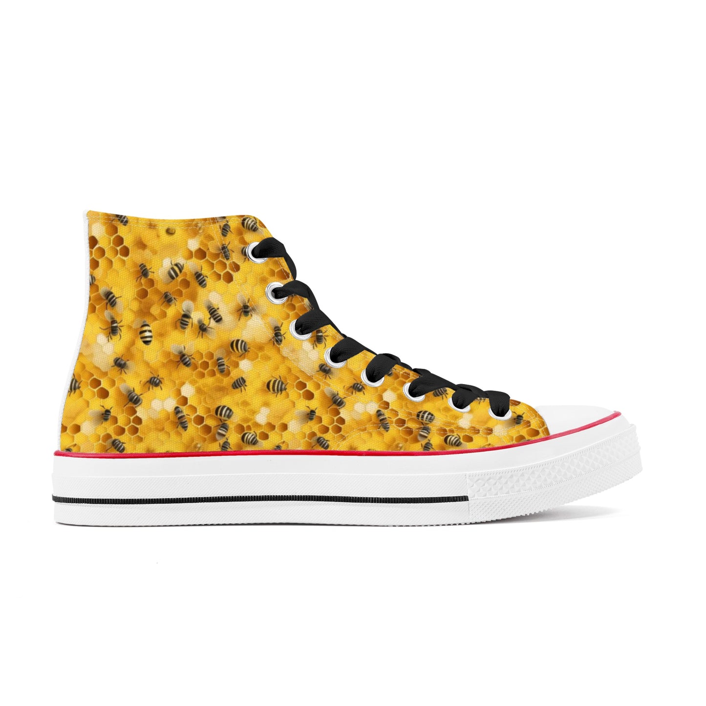 Honey Bee Mens Classic High Top Canvas Shoes