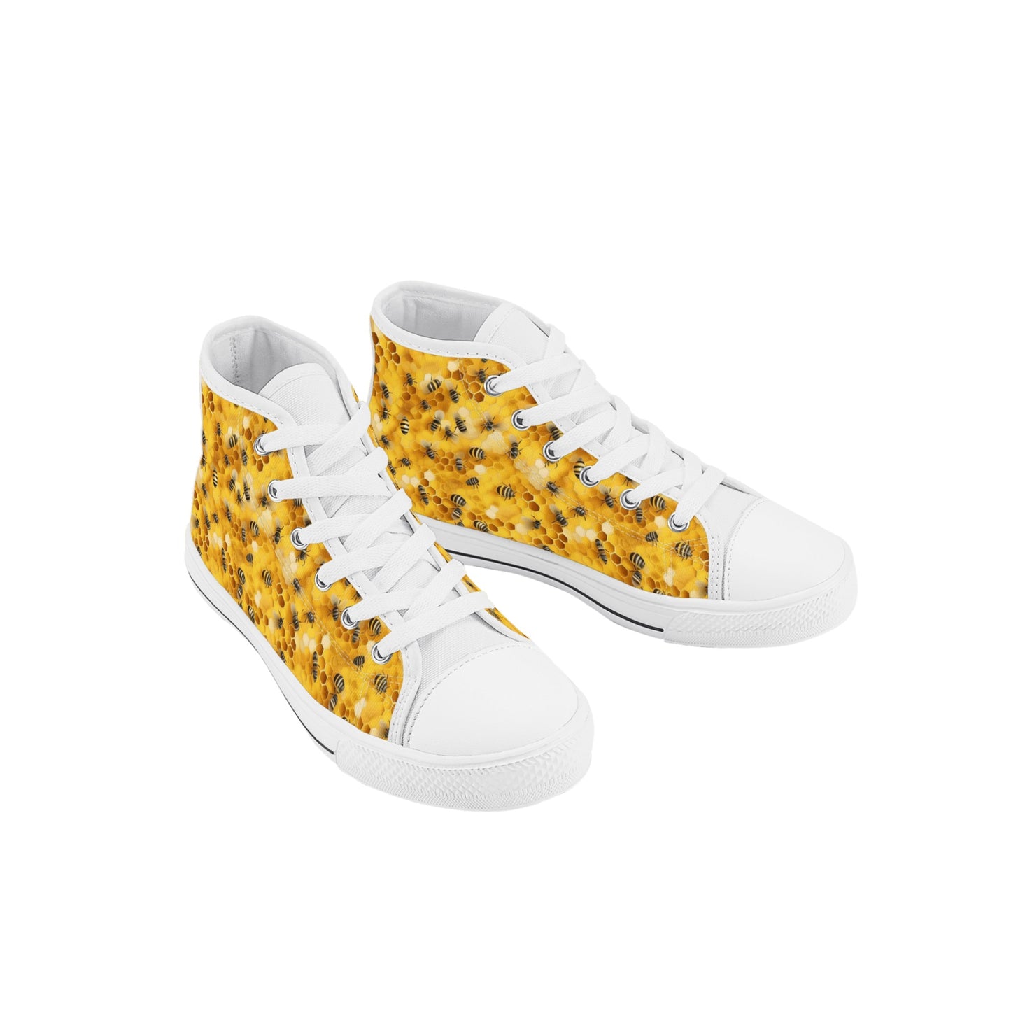 Honey Bee Kids High Top Canvas Shoes