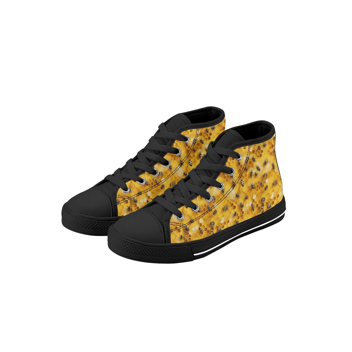 Honey Bee Kids High Top Canvas Shoes