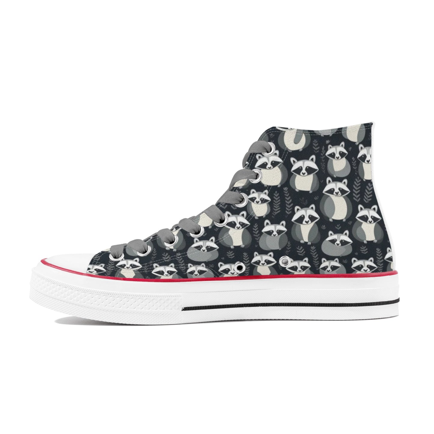 Raccoon Womens Classic High Top Canvas Shoes