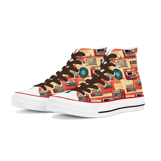 Retro Radiohead Mens Classic High Top Canvas Shoes