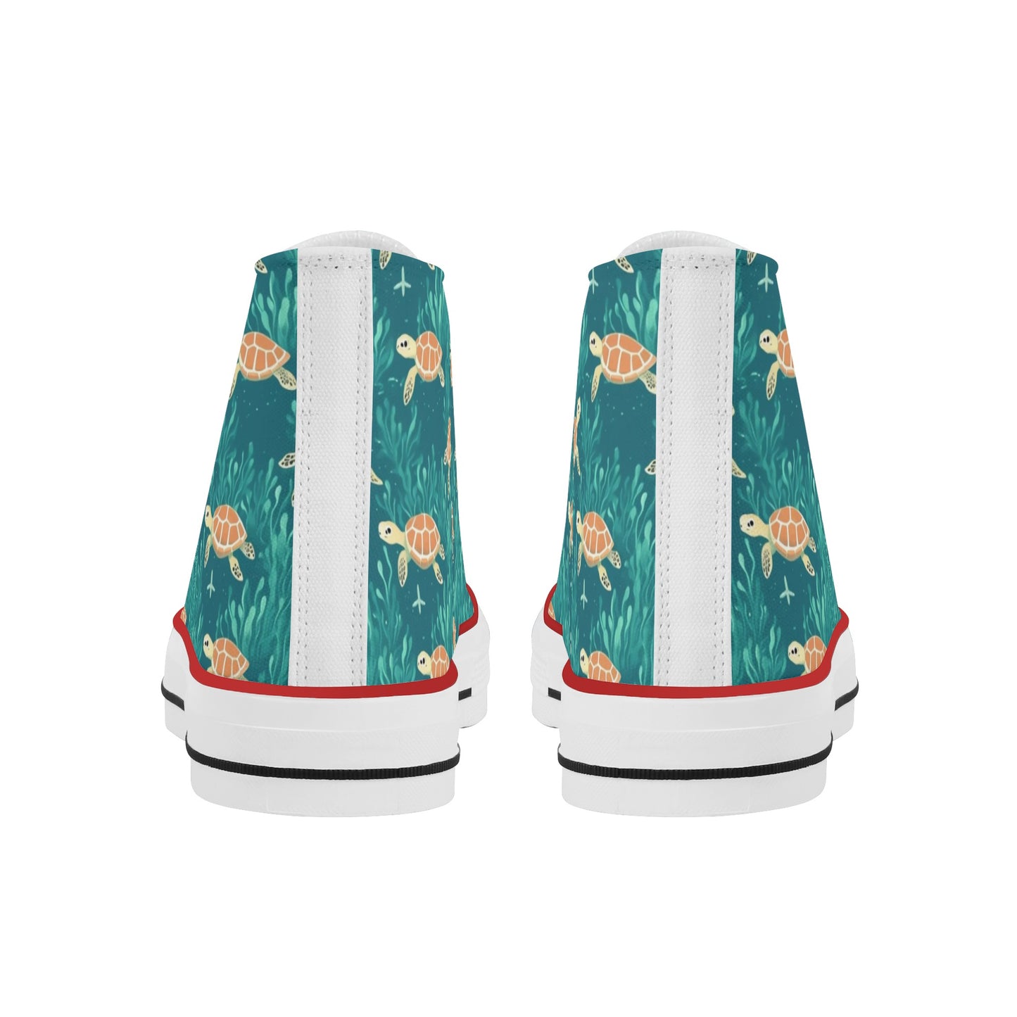 Sea Turtle Womens Classic High Top Canvas Shoes