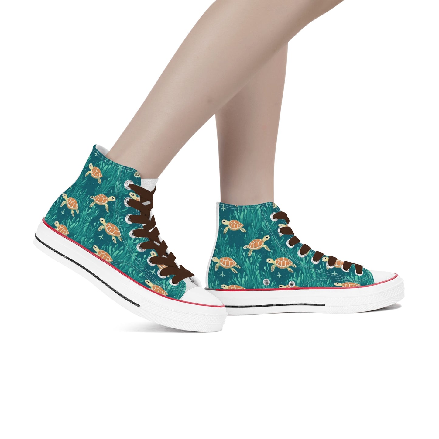 Sea Turtle Womens Classic High Top Canvas Shoes