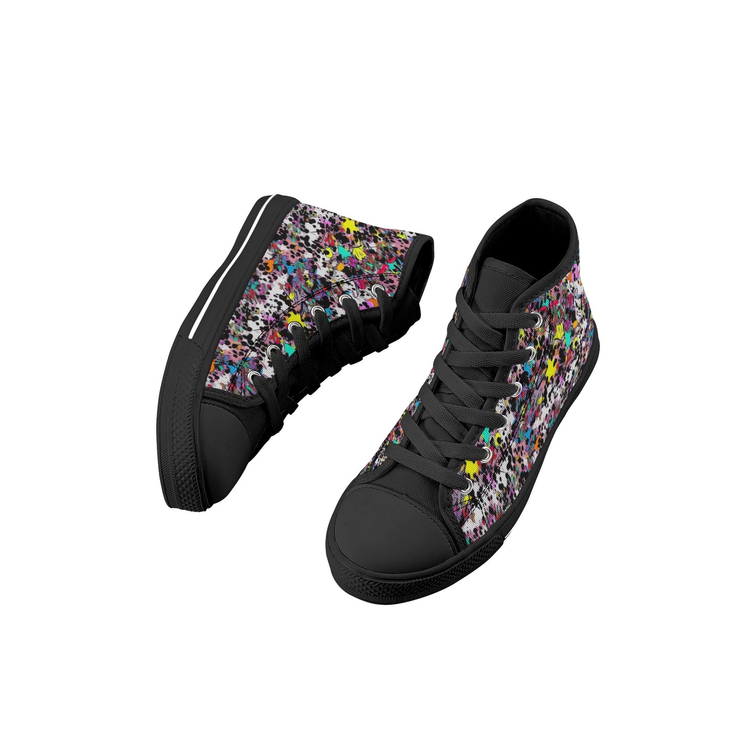 90s Speckle Kids High Top Canvas Shoes