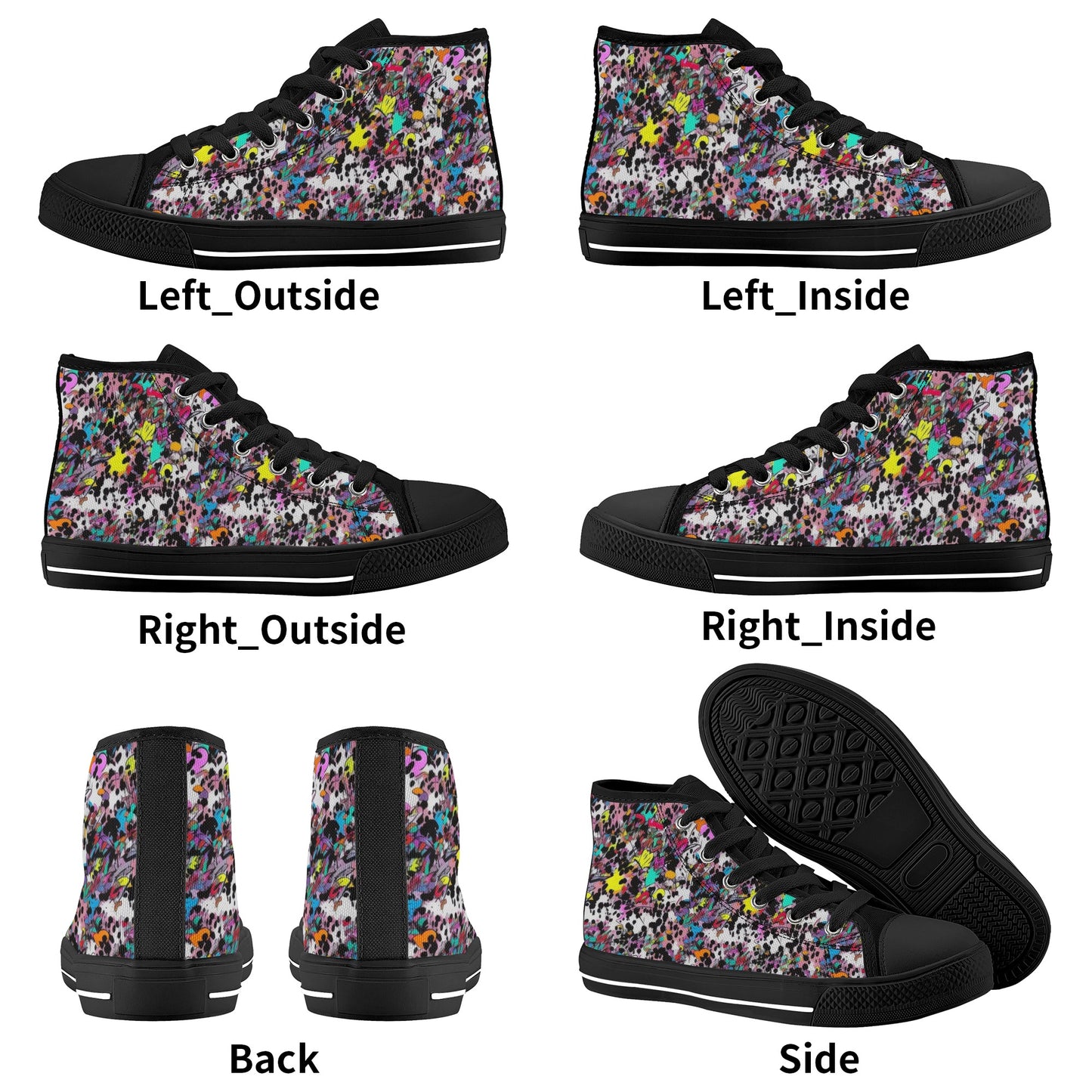 90s Speckle Kids High Top Canvas Shoes