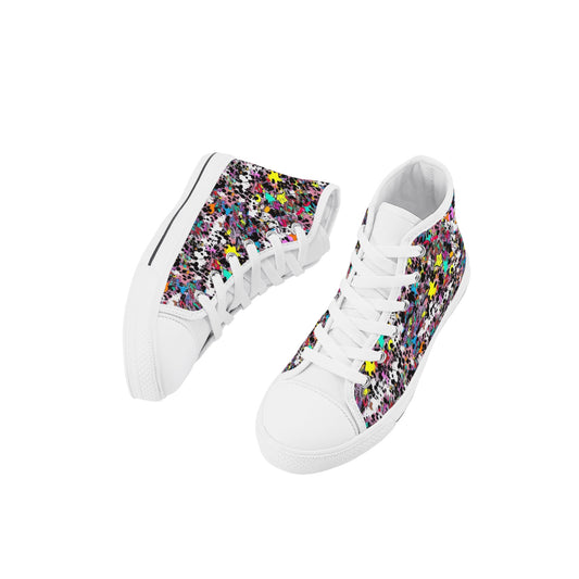 90s Speckle Kids High Top Canvas Shoes