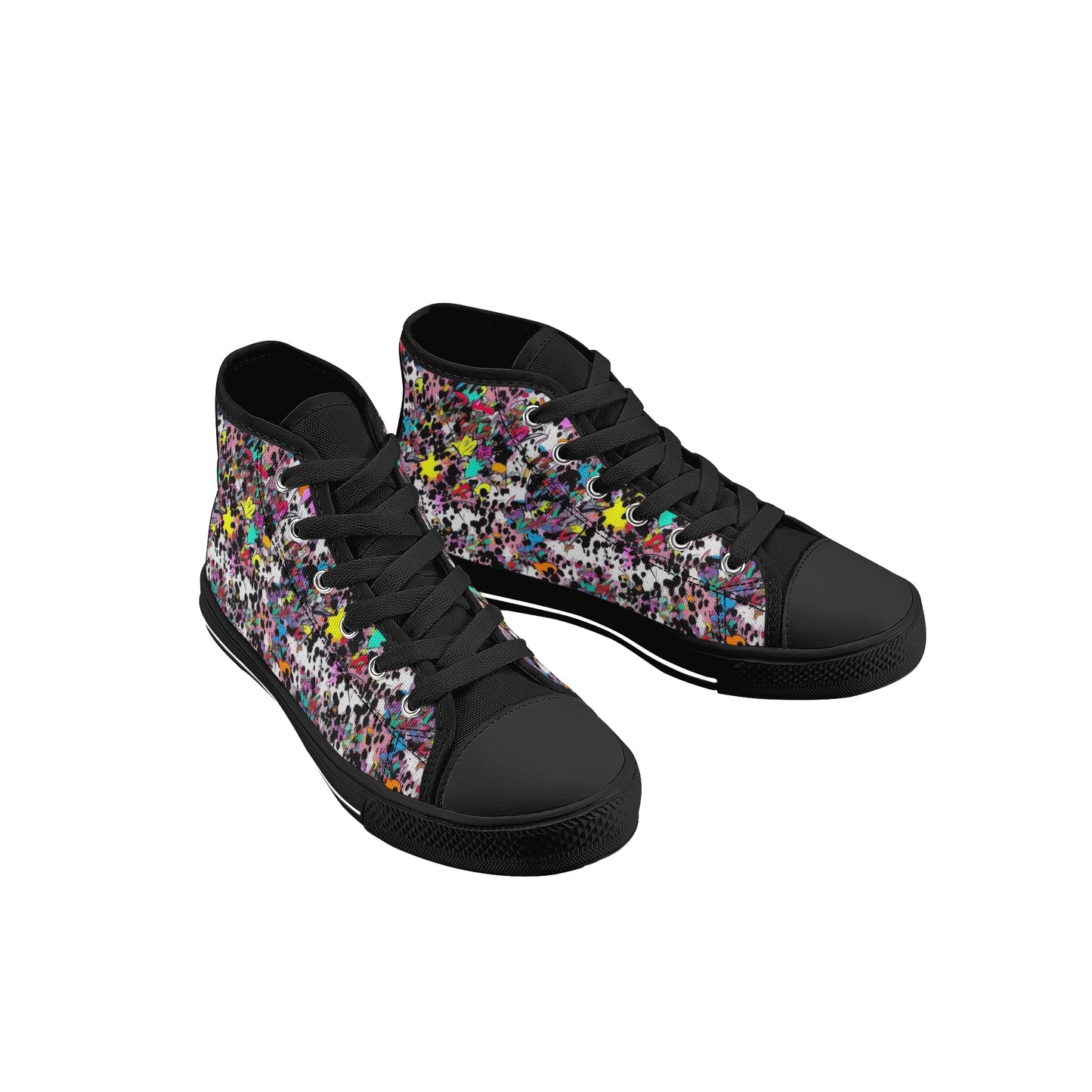 90s Speckle Kids High Top Canvas Shoes