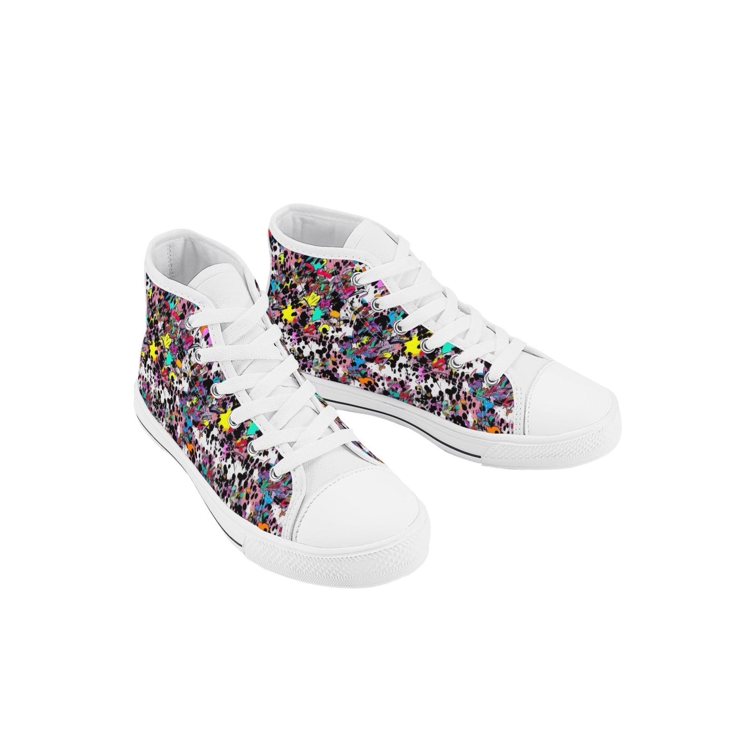 90s Speckle Kids High Top Canvas Shoes