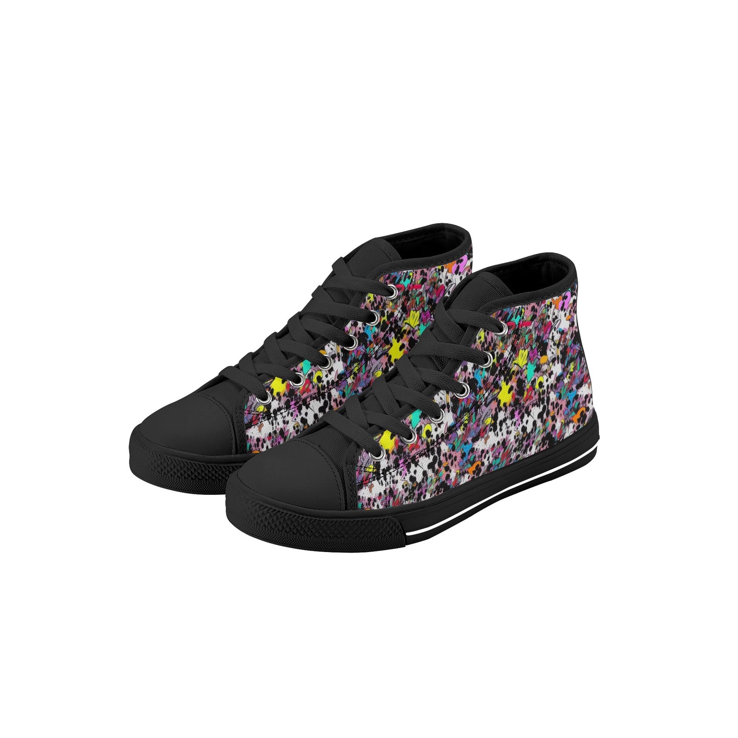 90s Speckle Kids High Top Canvas Shoes