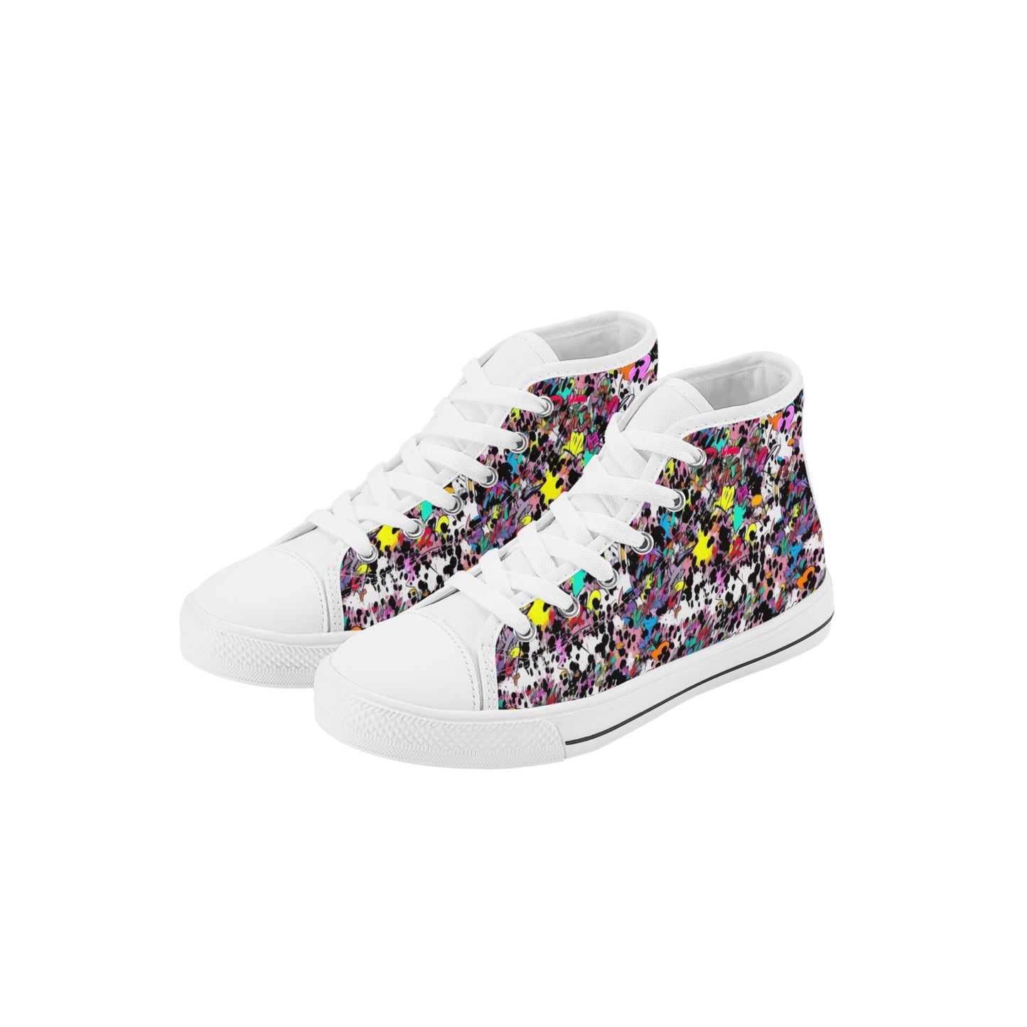 90s Speckle Kids High Top Canvas Shoes