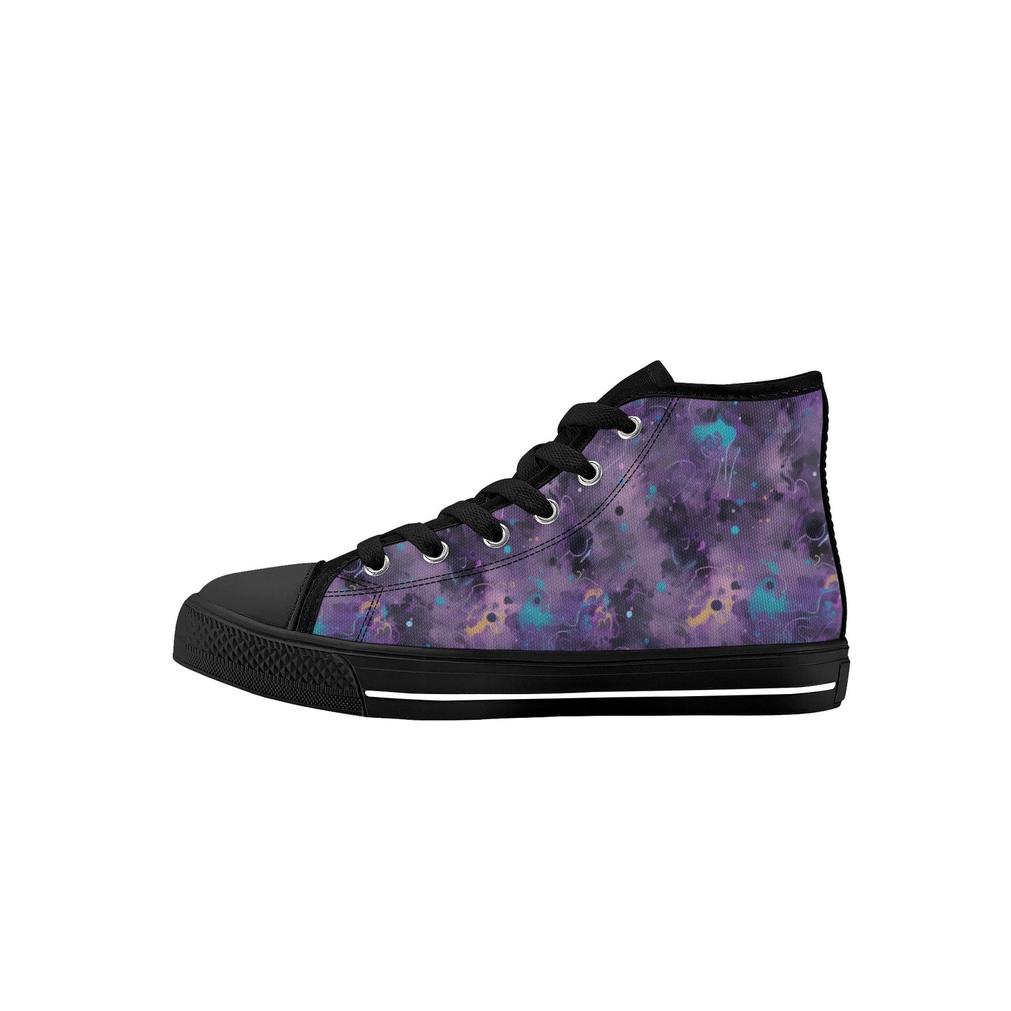 Watercolor Galaxy Kids High Top Canvas Shoes