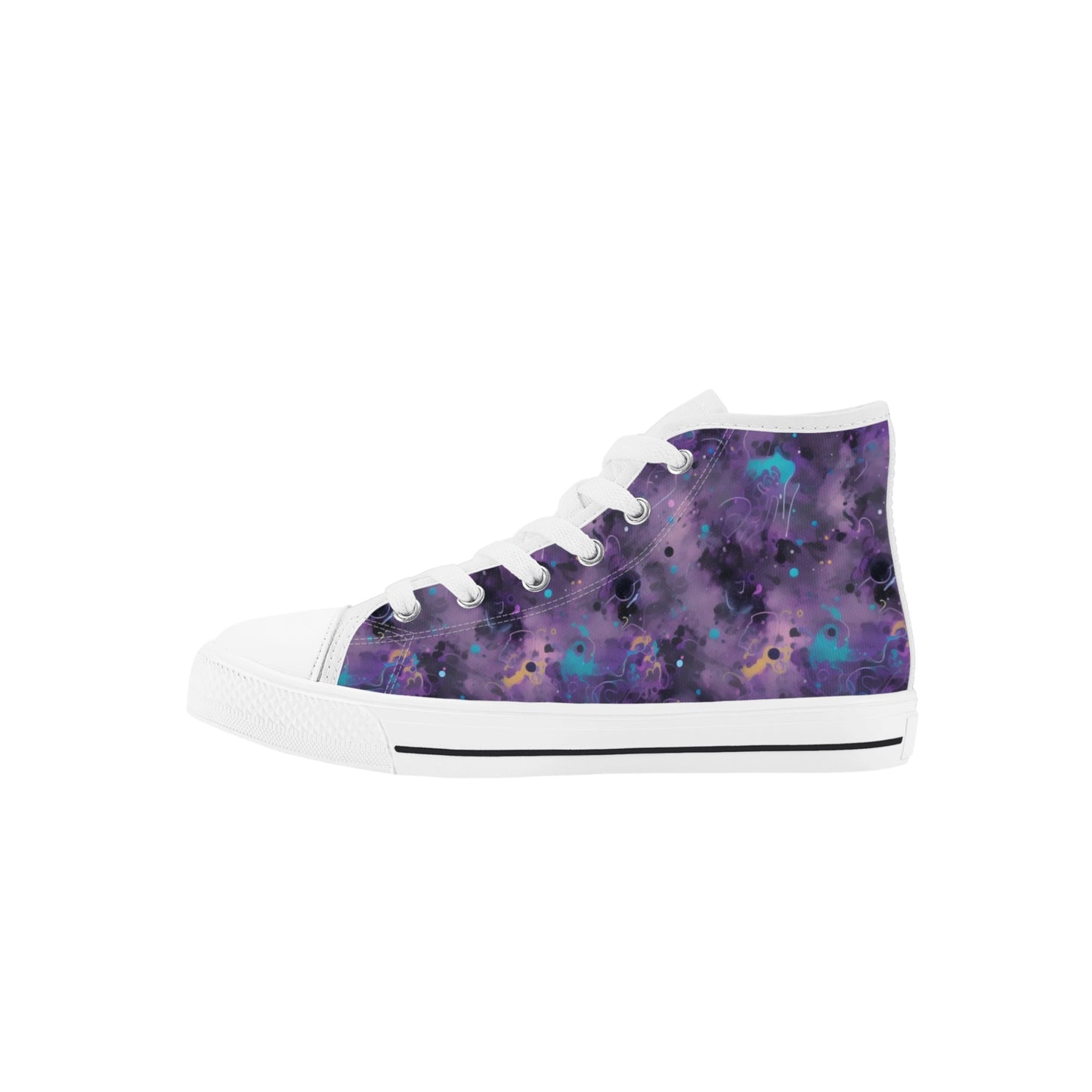 Watercolor Galaxy Kids High Top Canvas Shoes