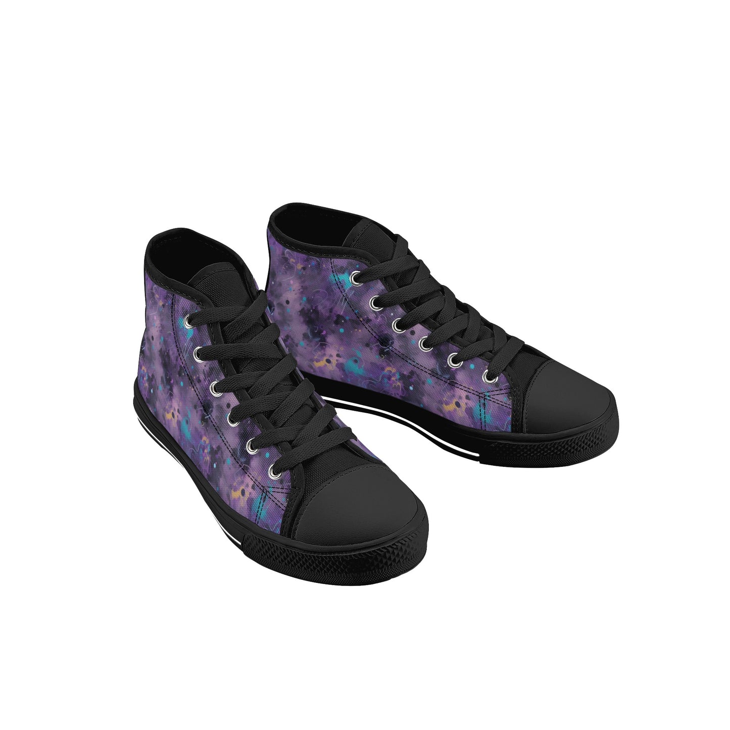 Watercolor Galaxy Kids High Top Canvas Shoes