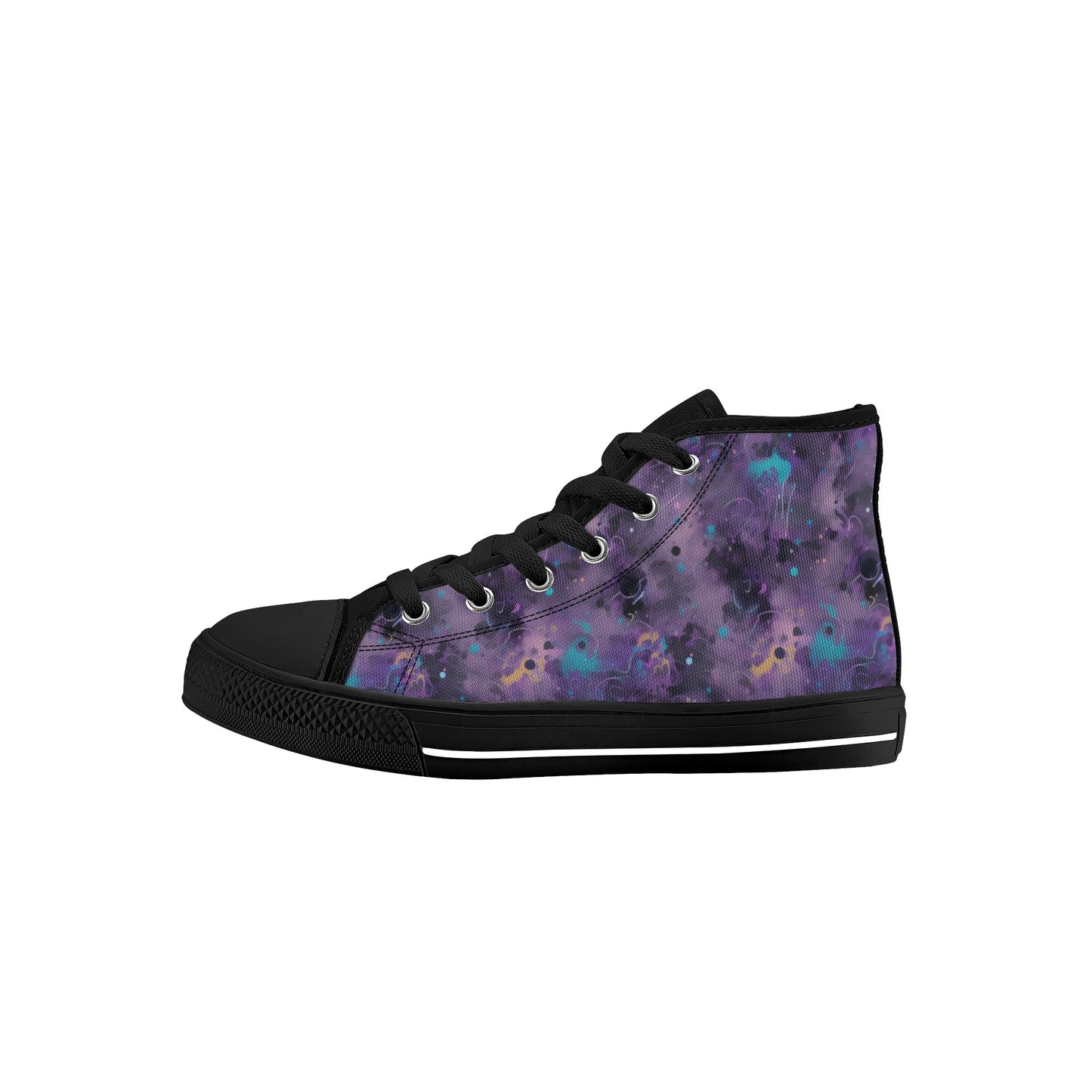 Watercolor Galaxy Kids High Top Canvas Shoes