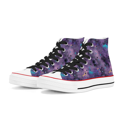 Watercolor Galaxy Womens Classic High Top Canvas Shoes