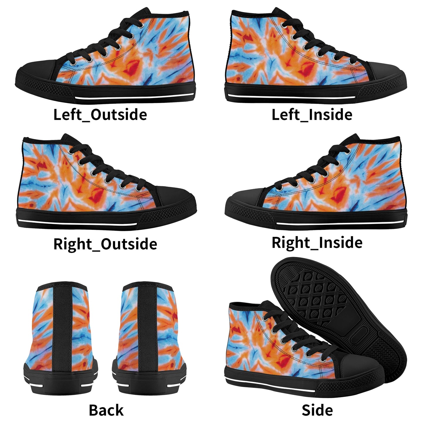 Dye of the Tie Kids High Top Canvas Shoes