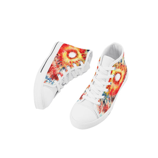 Eye of the Tie Kids High Top Canvas Shoes