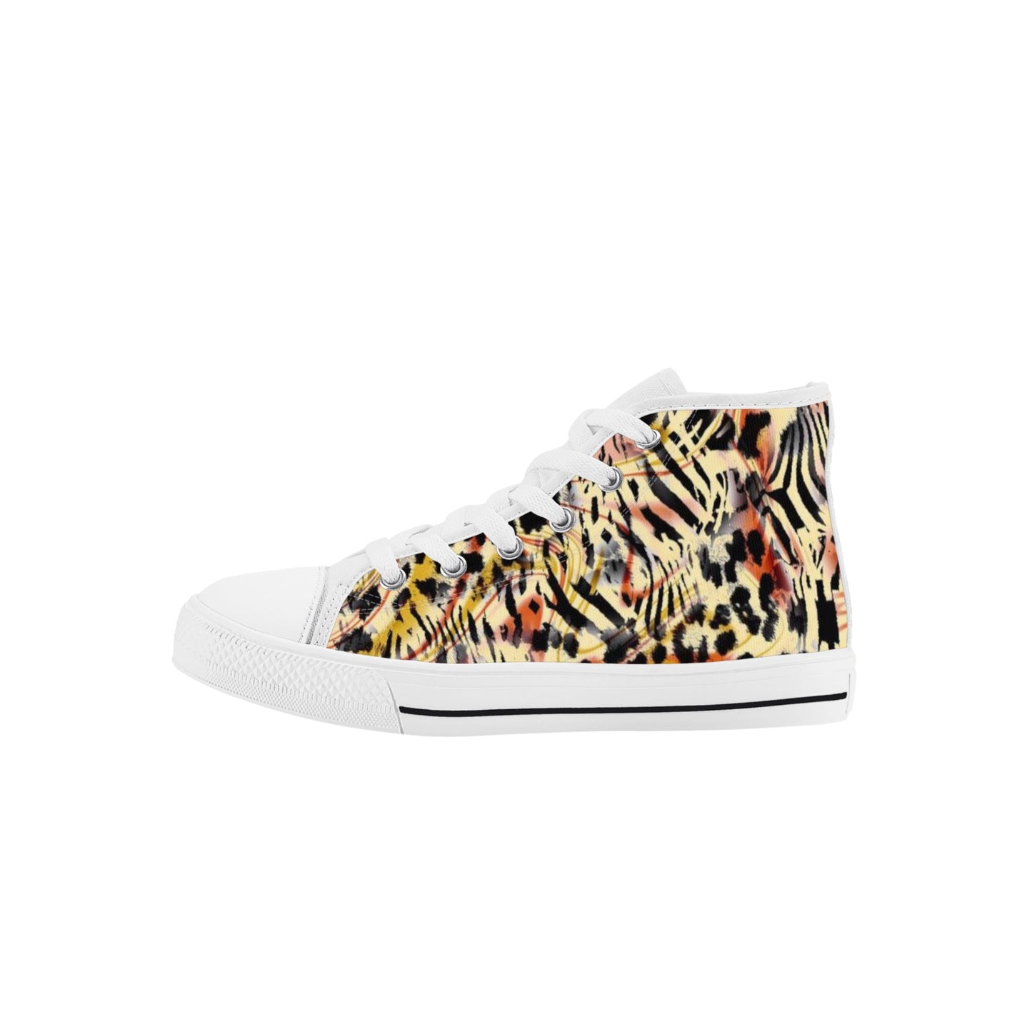 Animal Print Kids High Top Canvas Shoes