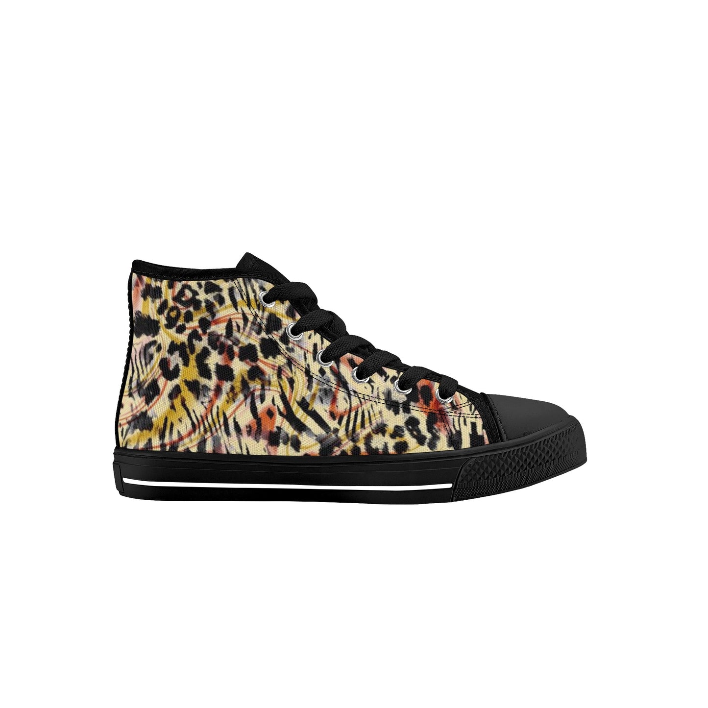 Animal Print Kids High Top Canvas Shoes