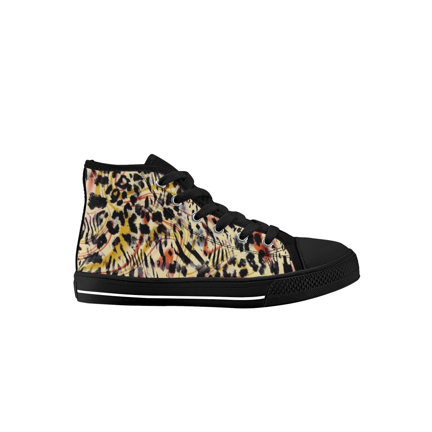 Animal Print Kids High Top Canvas Shoes