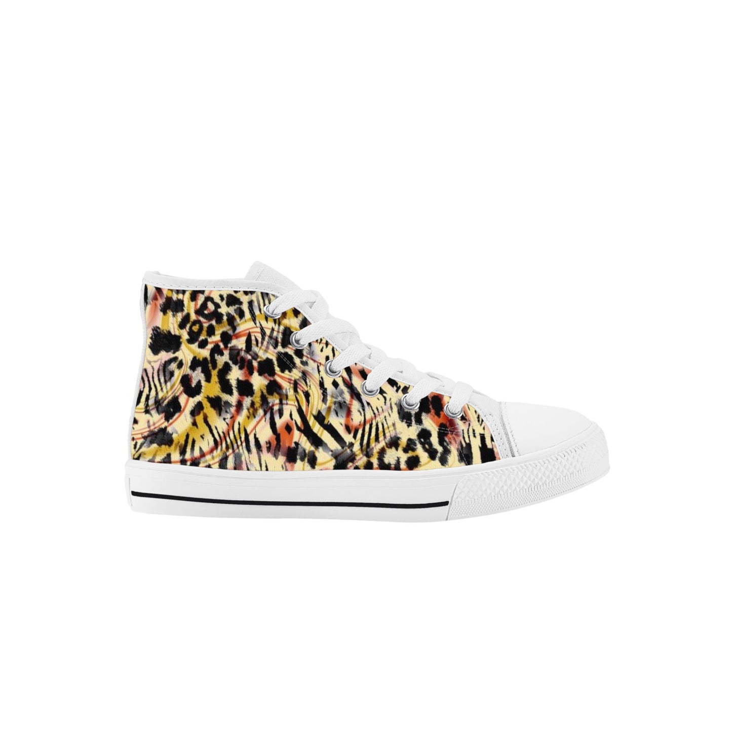 Animal Print Kids High Top Canvas Shoes