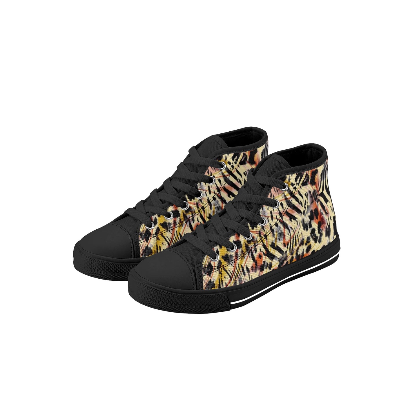 Animal Print Kids High Top Canvas Shoes