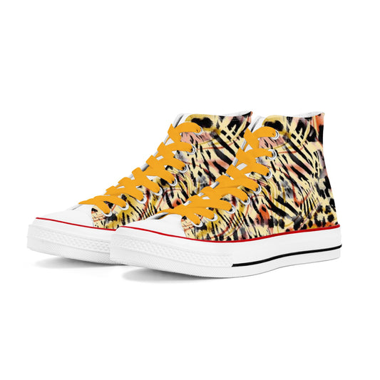 Animal Print Womens Classic High Top Canvas Shoes