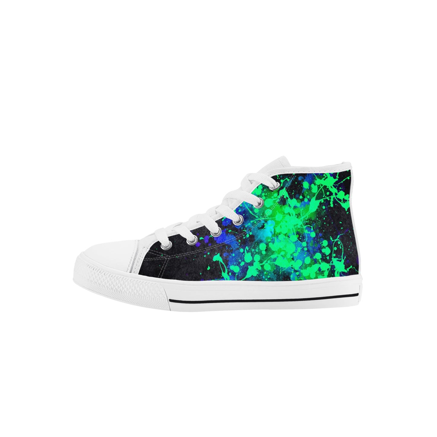 Neon Steve Kids High Top Canvas Shoes