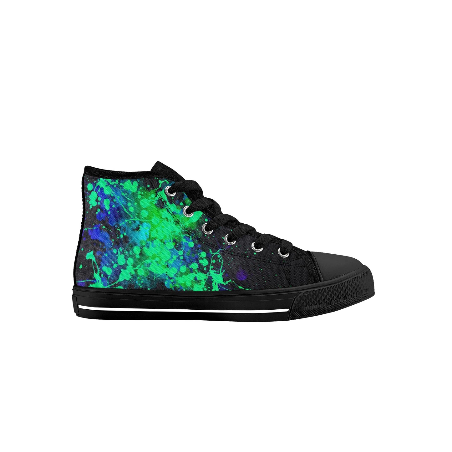 Neon Steve Kids High Top Canvas Shoes