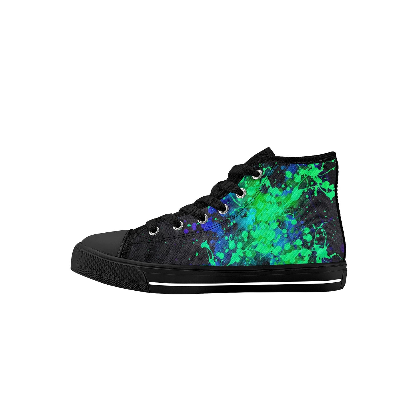 Neon Steve Kids High Top Canvas Shoes