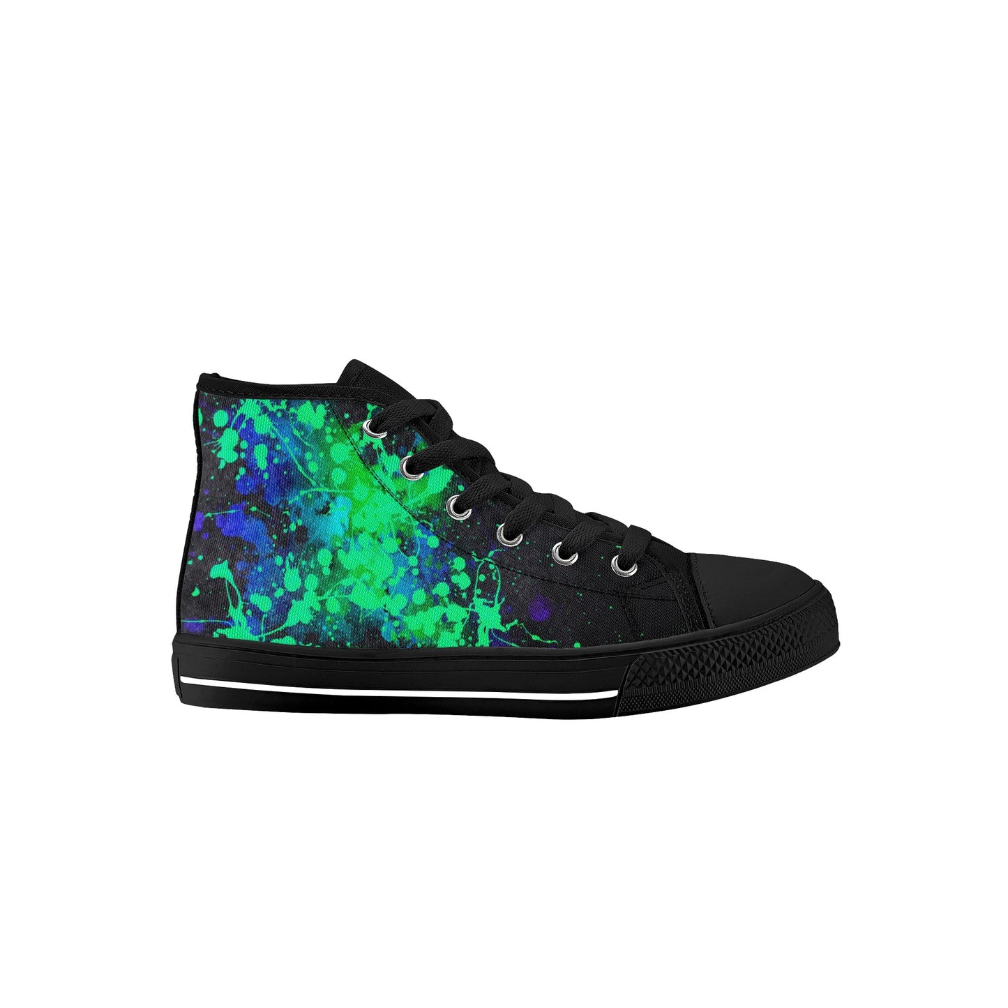 Neon Steve Kids High Top Canvas Shoes