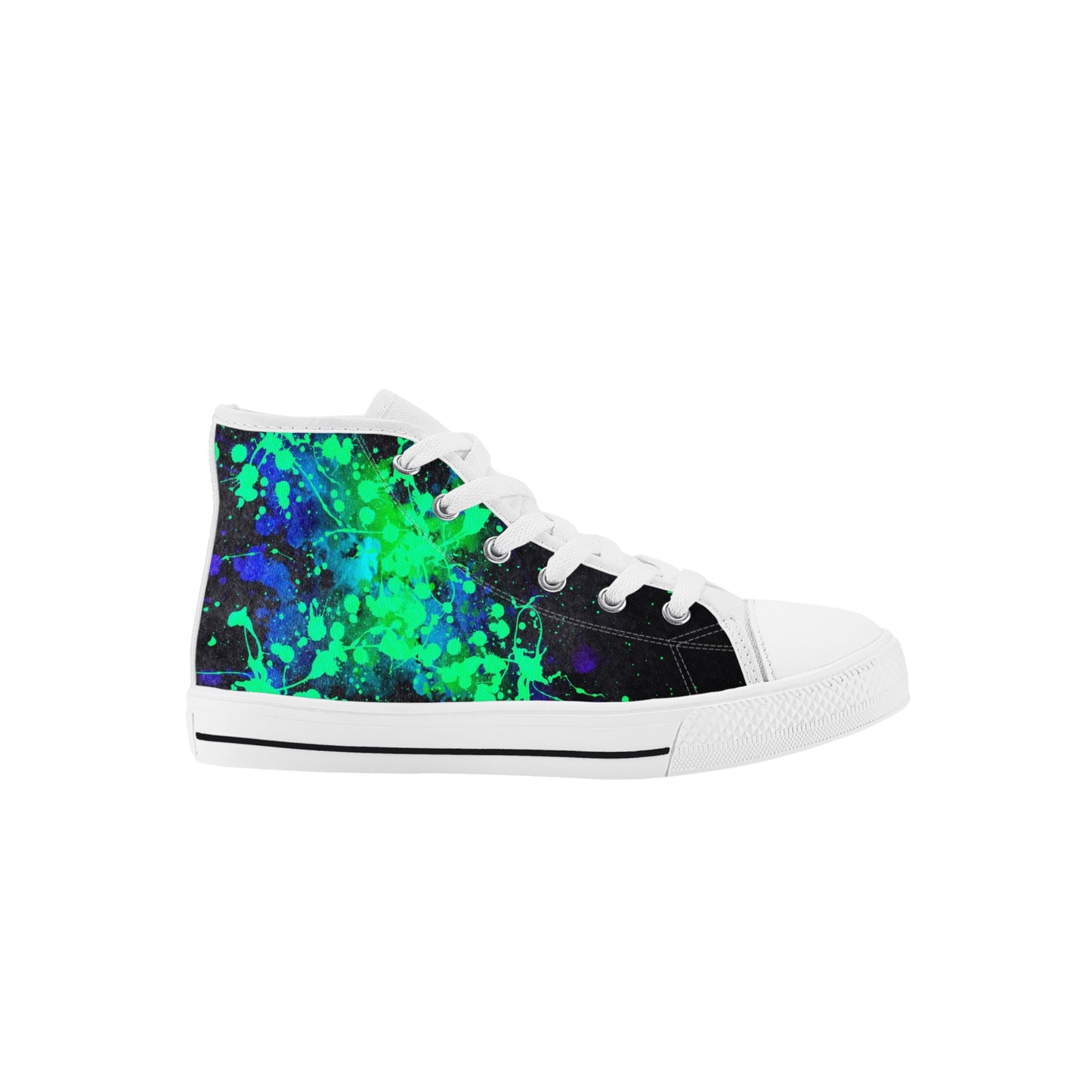 Neon Steve Kids High Top Canvas Shoes