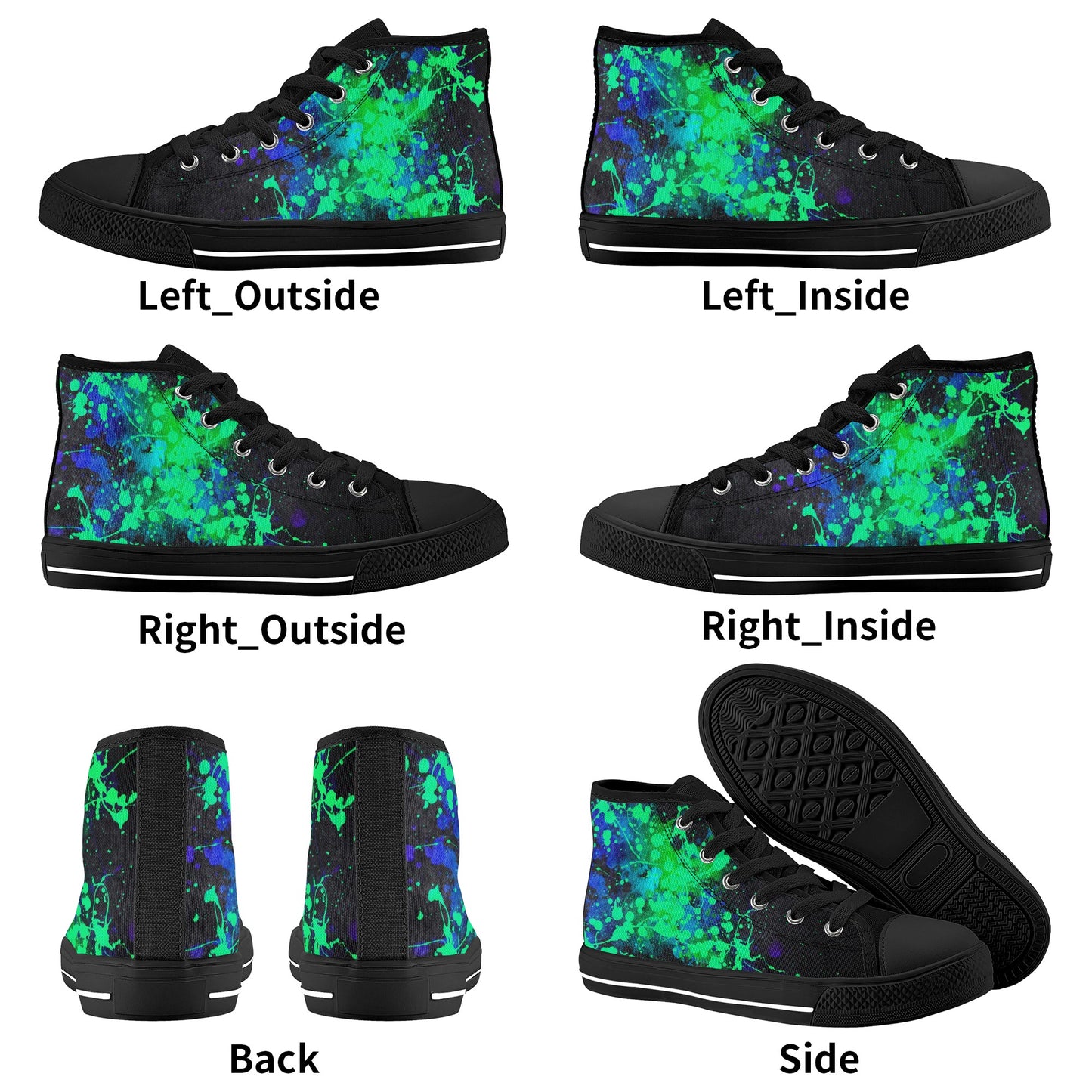 Neon Steve Kids High Top Canvas Shoes