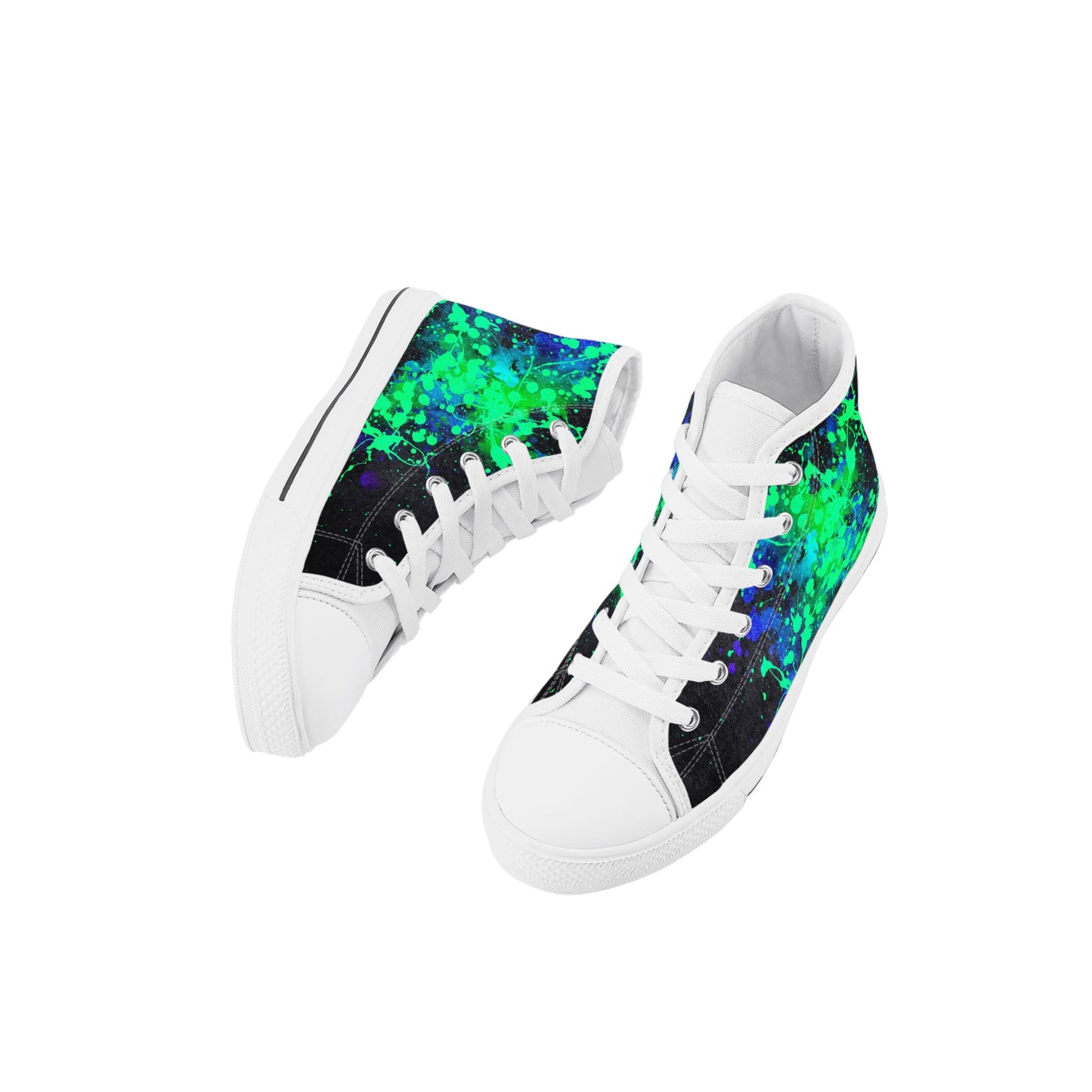 Neon Steve Kids High Top Canvas Shoes