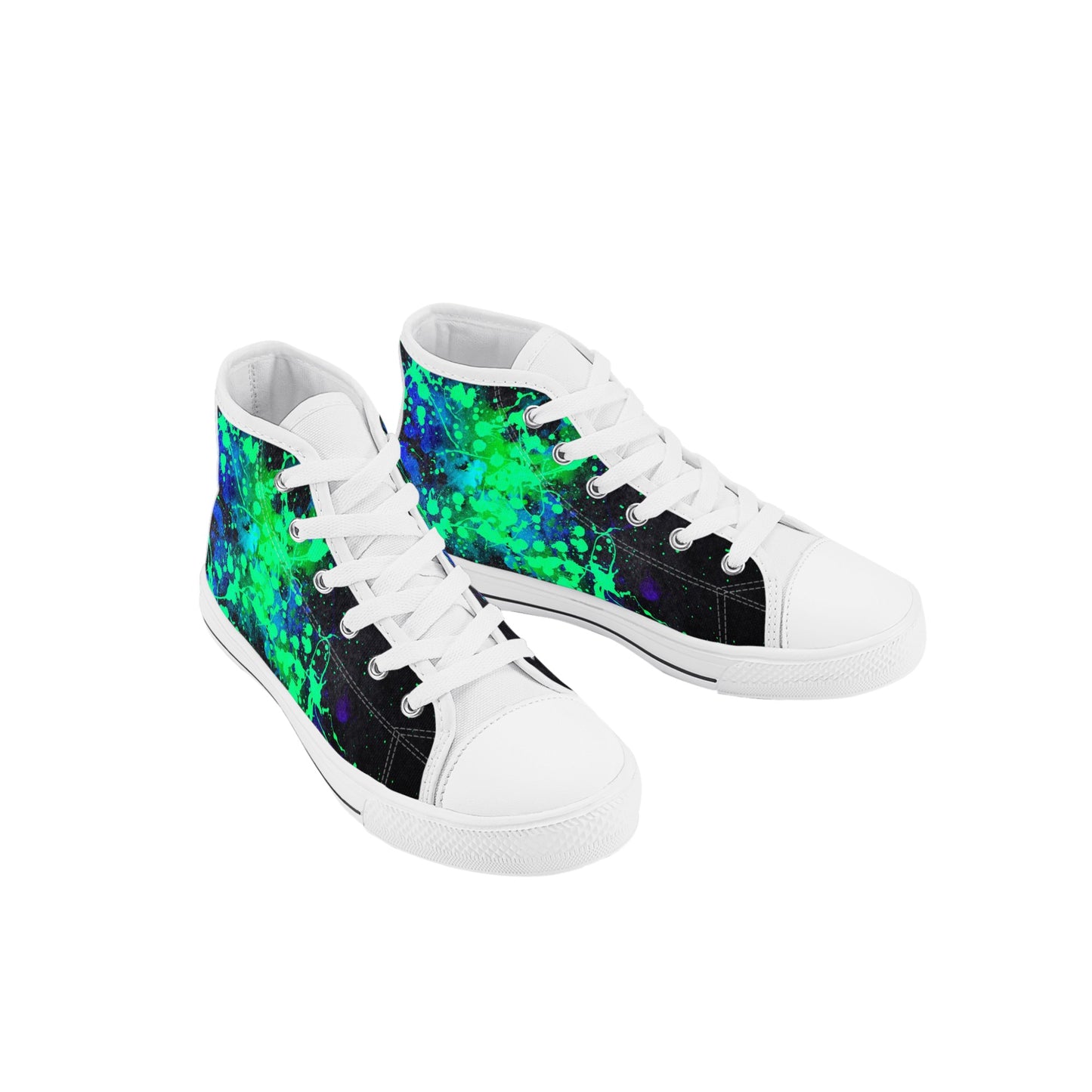 Neon Steve Kids High Top Canvas Shoes